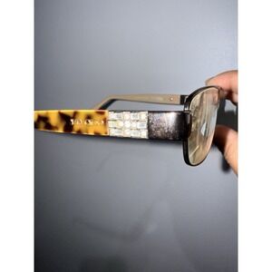 Jimmy Choo Eyeglasses 46 SYH Gold Rhinestones Rectangular Frame Italy 52[]17 130